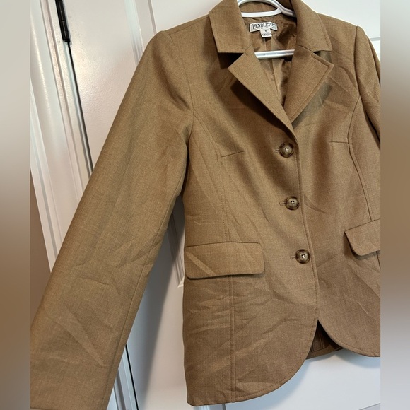 Pendleton 100% Wool Women's Tan Blazer - Picture 4 of 10